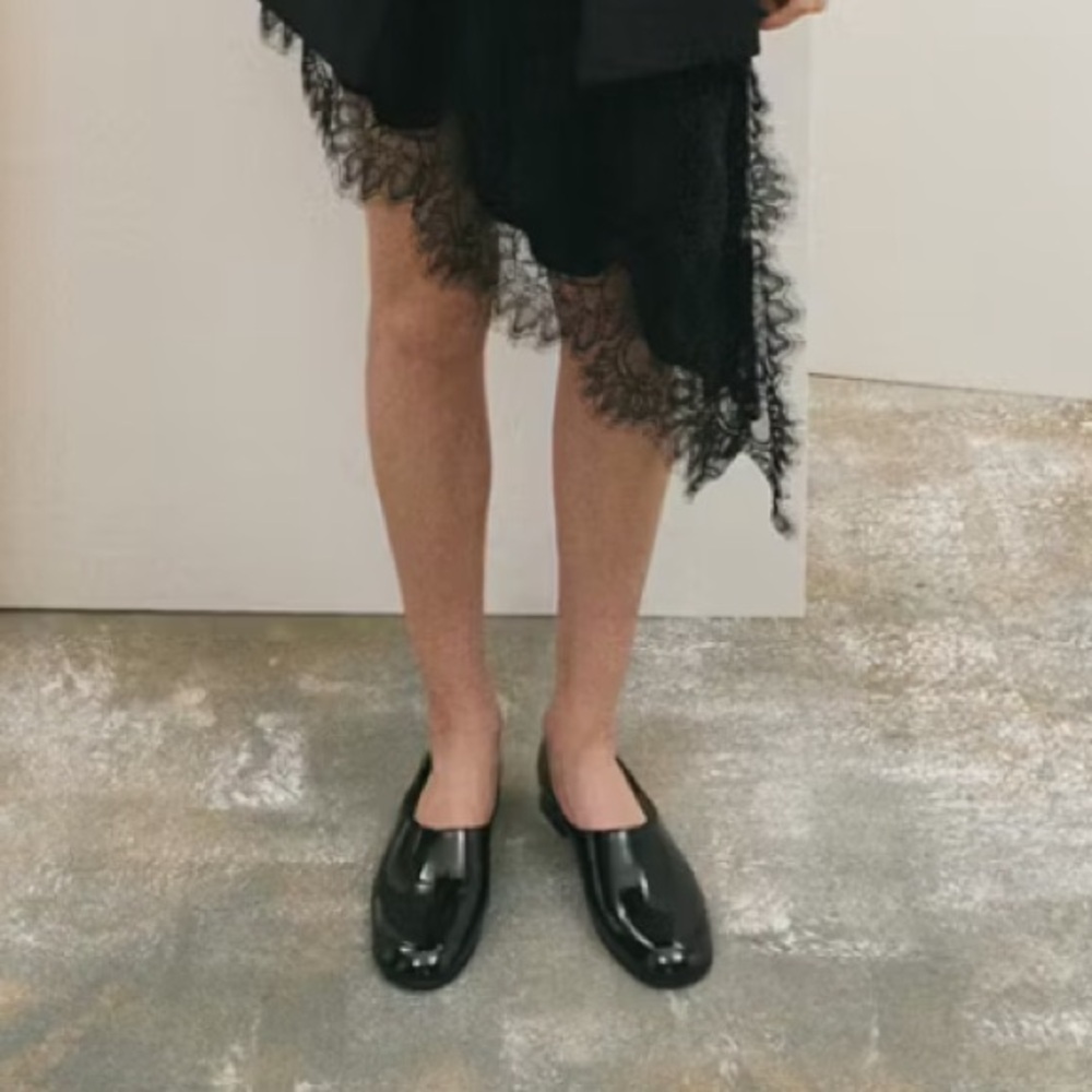 Black Patent Leather Slip-On Flats (BNWT)